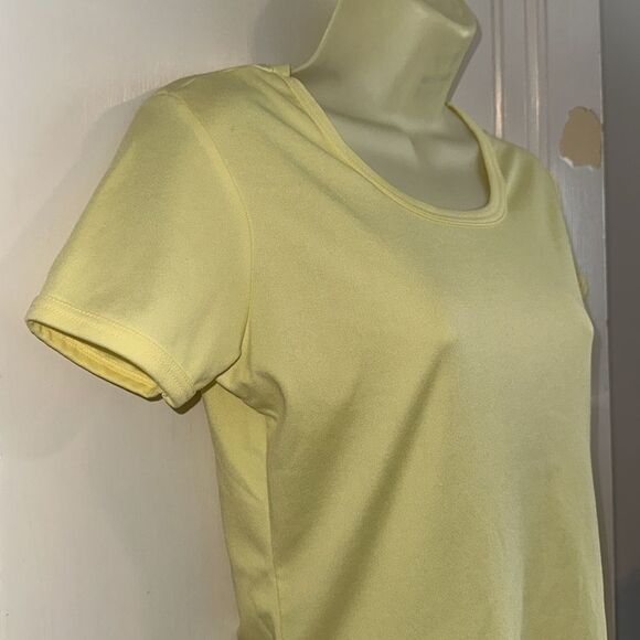 Vintage 70s Lady Arrow yellow thin knit polyester short sleeve top - Picture 5 of 7